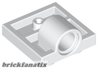 Lego Plate, Modified 2 x 2 with Pin Hole - Full Cross Support Underneath, White