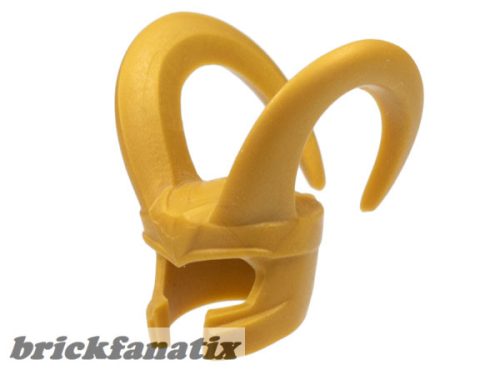 Lego Minifigure, Headgear Helmet with Large Curved Flexible Horns (Loki), Gold