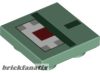 Lego Tile, Modified 2 x 2 Inverted with Pixelated Dark Green, Dark Red, White and Gray Pattern (Minecraft Guardian) Set - 21180, 21136