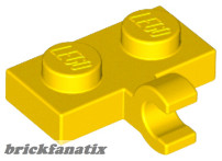 Lego Plate, Modified 1 x 2 with Clip on Side (Horizontal Grip), Yellow