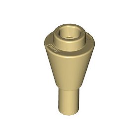 Lego CONE 1X1 INVERTEDE W. SHAFT, Tan
