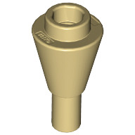 Lego CONE 1X1 INVERTEDE W. SHAFT, Tan