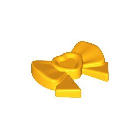   Lego Friends Accessories Hair Decoration, Bow with Heart, Long Ribbon and Pin, Bright Light Orange