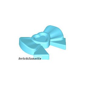   Lego Friends Accessories Hair Decoration, Bow with Heart, Long Ribbon and Pin, Medium azur