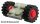 Lego Plate, Modified 2 x 2 with Red Wheels with Black Tires 15mm D. x 6mm Offset Tread Small (122c01 / 3641), Light gray