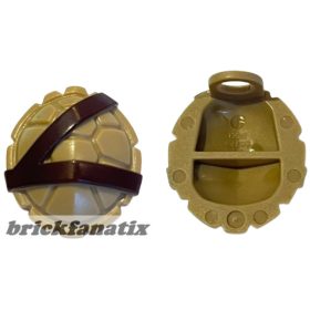   Lego Minifigure Turtle Shell with Dark Brown Horizontal and Diagonal Belt Pattern