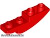 Lego Slope, Curved 4 x 1 Inverted, Bright red
