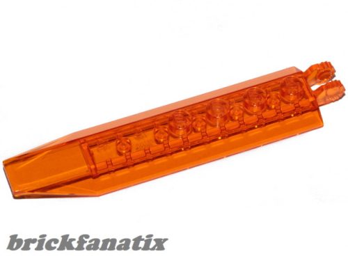 Lego Hinge Plate 1 x 8 with Angled Side Extensions, Squared Plate Underside, Trans orange