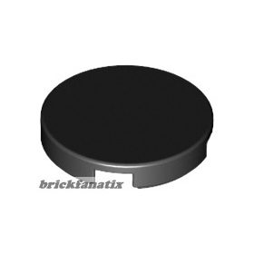 Lego Tile, Round 2 x 2 with Bottom Stud Holder, Black