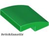 Lego Slope, Curved 2 x 2 x 2/3, Green