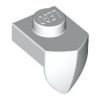 Lego Plate, Modified 1 x 1 with Tooth Vertical, White