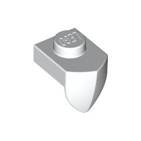 Lego Plate, Modified 1 x 1 with Tooth Vertical, White
