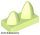 Lego Tile, Modified 1 x 2 with 2 Teeth Vertical, Yellowish green