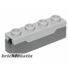   Lego Projectile Launcher, 1 x 4 Spring Shooter with Light Bluish Gray Top, Dark gray