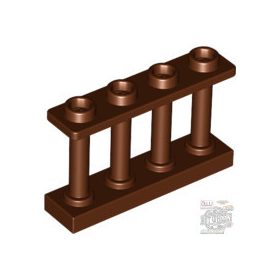 Lego Fence 1 x 4 x 2 Spindled with 4 Studs, Reddish brown