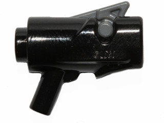 Lego Minifigure, Weapon Gun, Mini Blaster / Shooter with Dark Bluish Gray Trigger (15391 / 15392), Black