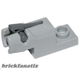   Lego Projectile Launcher, 1 x 2 Mini Blaster / Shooter with Dark Bluish Gray Trigger (15403 / 15392), Light gray