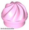 Lego Plate, Round 1 x 1 with Vertical Swirl / Twist, Bright pink