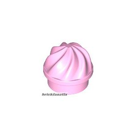   Lego Plate, Round 1 x 1 with Vertical Swirl / Twist, Bright pink