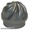 Lego Plate, Round 1 x 1 with Vertical Swirl / Twist, Flat silver