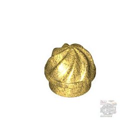 Lego Plate, Round 1 x 1 with Vertical Swirl / Twist, Gold