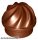 Lego Plate, Round 1 x 1 with Vertical Swirl / Twist, Reddish brown
