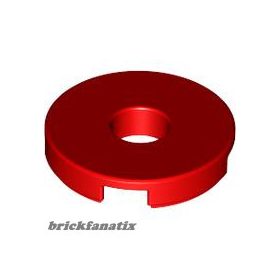 Lego Tile, Round 2 x 2 with Hole, Red