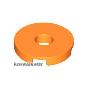 Lego Tile, Round 2 x 2 with Hole, Orange