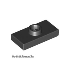   Lego Plate, Modified 1 x 2 with 1 Stud with Groove and Bottom Stud Holder (Jumper), Black