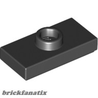 Lego PLATE 1X2 W. 1 KNOB, Black