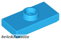 Lego PLATE 1X2 W. 1 KNOB, Dark azur