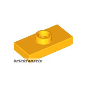 Lego PLATE 1X2 W. 1 KNOB, Flame yellowish orange