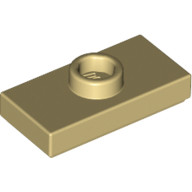 Lego PLATE 1X2 W. 1 KNOB, Tan