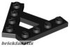 Lego Wedge, Plate A-Shape with 2 Rows of 4 Studs, Black