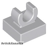 Lego Tile, Modified 1 x 1 with Open O Clip, Light gray