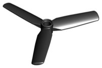 Lego Propeller 3 Blade 9 Diameter with Center Recessed, Black