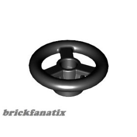 Lego Vehicle, Steering Wheel Small, 2 Studs Diameter, Black