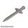 Lego Minifigure, Weapon Sword, Greatsword Pointed with Thick Crossguard, Flat silver