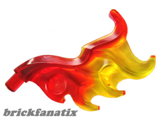 Lego Wave Rounded Curved Wing with Bar End (Flame) with Marbled Trans-Yellow Pattern