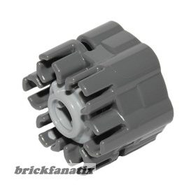   Lego Projectile Launcher Part, Rapid Shooter Six Barrel - Angled Barrels with Light Bluish Gray Trigger (18588 / 18587), Dark grey