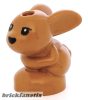 Lego Bunny / Rabbit, Friends, Baby, Sitting with Black Eyes and Nose Pattern (Chili / Mini / Minu), Medium Nougat