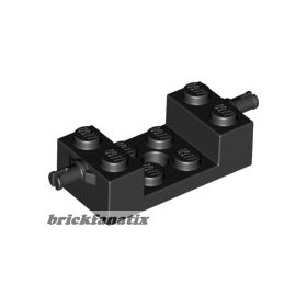   Lego Brick, Modified 2 x 4 with Wheels Holder with 2 x 2 Cutout and Hole, Black