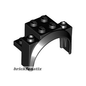  Lego Vehicle, Mudguard 4 x 2 1/2 x 2 1/3 with Arch Round, Black