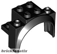 Lego Vehicle, Mudguard 4 x 2 1/2 x 2 1/3 with Arch Round, Black