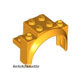   Lego Vehicle, Mudguard 4 x 2 1/2 x 2 1/3 with Arch Round, Bright light orange