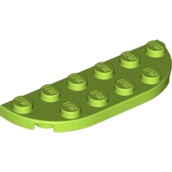 Lego 1/2 CIRCLE PLATE 2X6, Lime