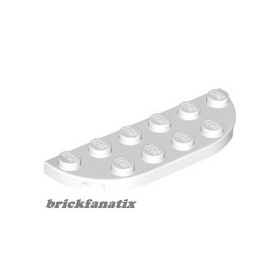 Lego 1/2 CIRCLE PLATE 2X6, White