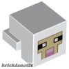 Lego figura head - Creature Head Pixelated with White, Tan, and Bright Pink Face Pattern (Minecraft Sheep)