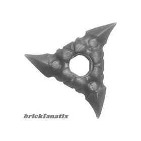   Lego Minifigure, Weapon Throwing Star (Shuriken) with Textured Grips, Flat silver