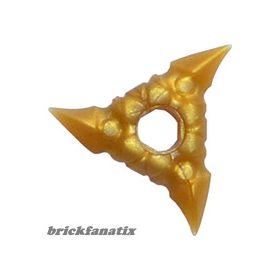   Lego Minifigure, Weapon Throwing Star (Shuriken) with Textured Grips, Gold